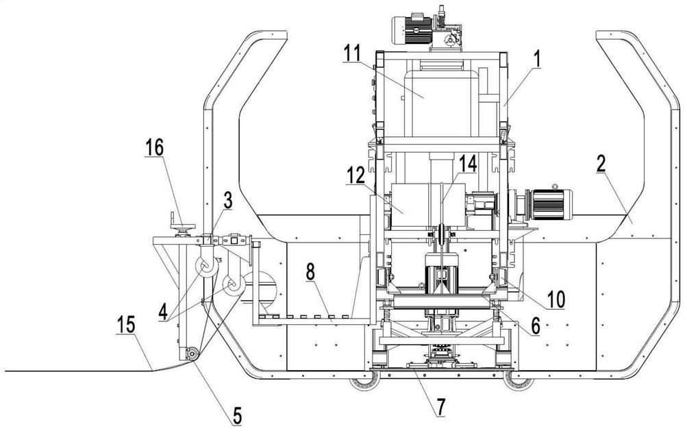 Surface finishing and film covering all-in-one machine