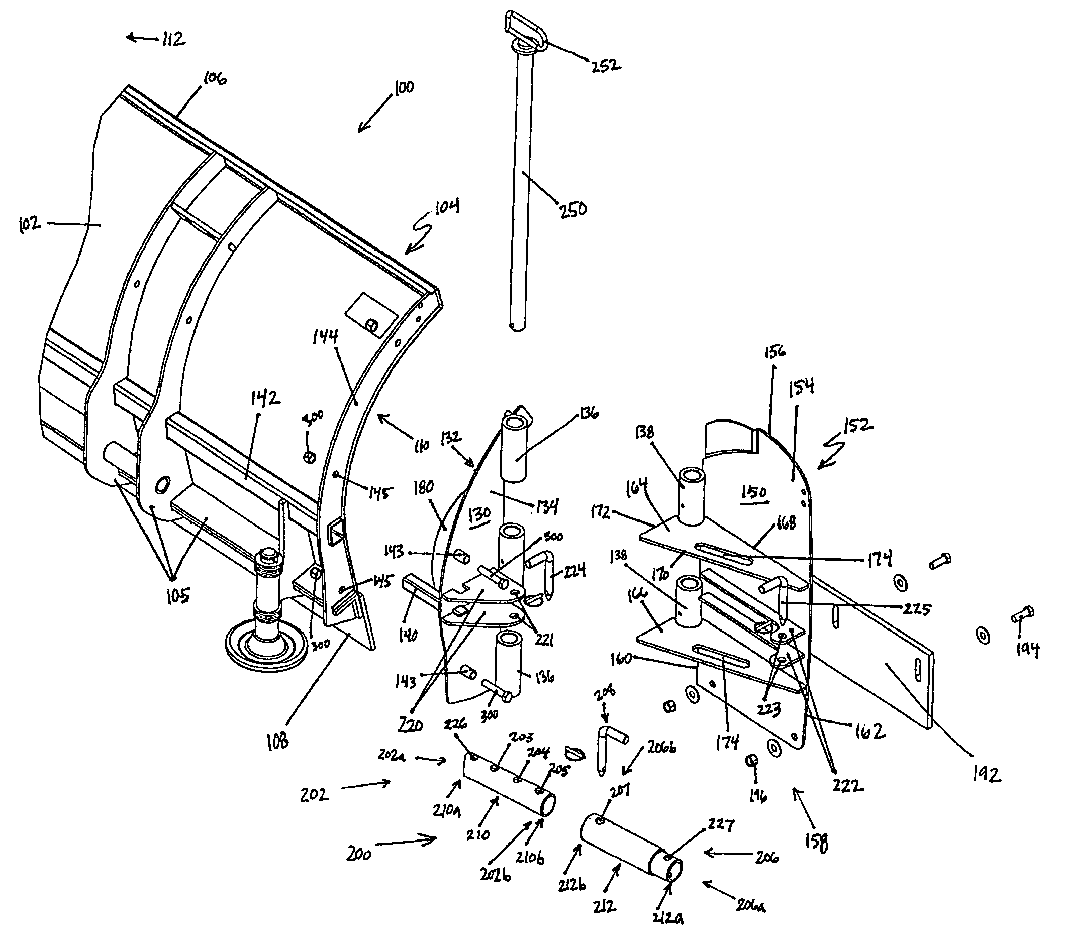 Three position wing for snowplow