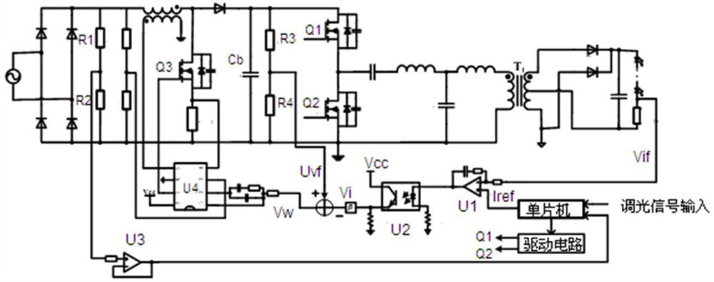 A dimming method for LED drive power supply without electrolytic capacitor