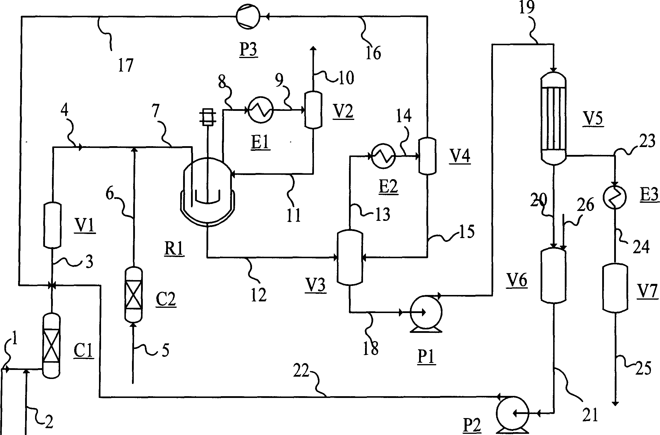 Process of continuously preparing n-pentanal