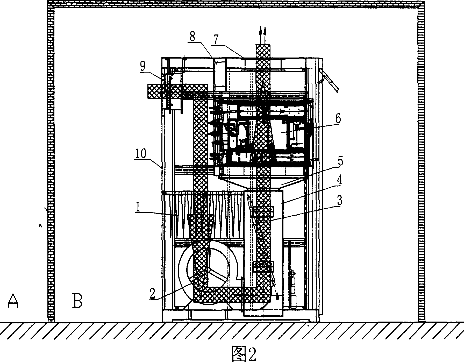 Broadcast television transmitter and refrigerating wind cycle natural wind compatible cooling device for electronic large power assembly