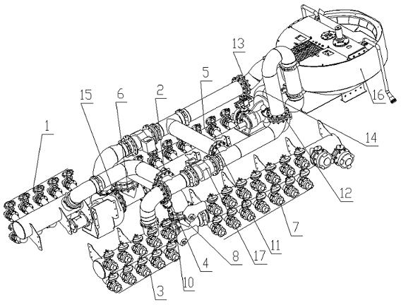 Manifold system for sand blender