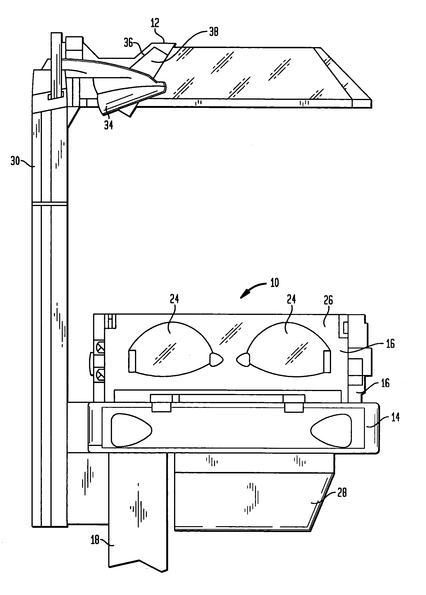 Canopy adjustable mounting system for infant warming apparatus