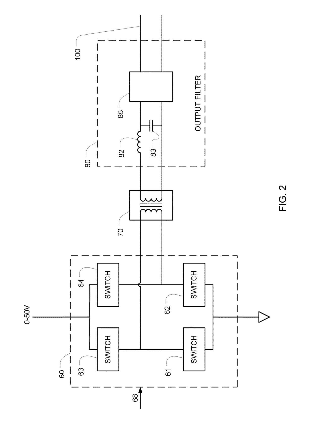 High voltage, high efficiency sine wave generator with pre-set frequency and adjustable amplitude