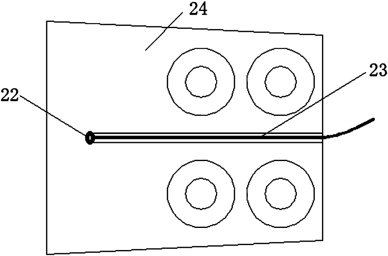 On-line detection device and method for shield machine tool and cutterhead wear based on optical fiber sensing