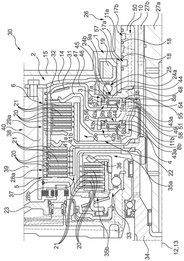 Operating device, clutch system and drive unit with axially nested slave cylinder