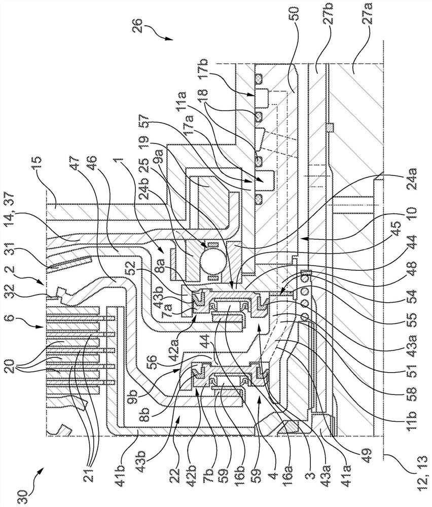 Operating device, clutch system and drive unit with axially nested slave cylinder