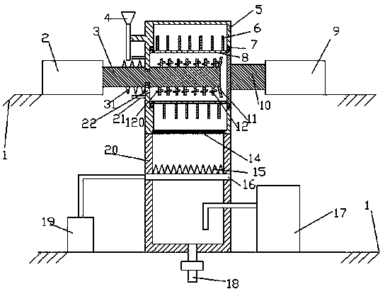 Nut protein extracting device with output tube and primary auxiliary teeth