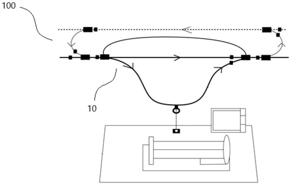 Shifting piece type power guide rail transfer system