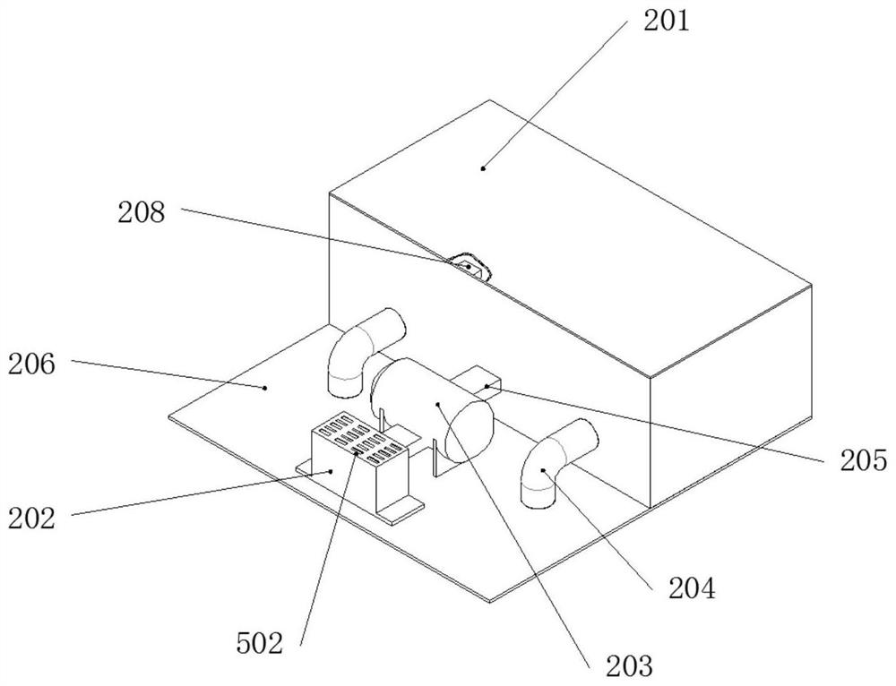 Air storage type elevator car device and control method