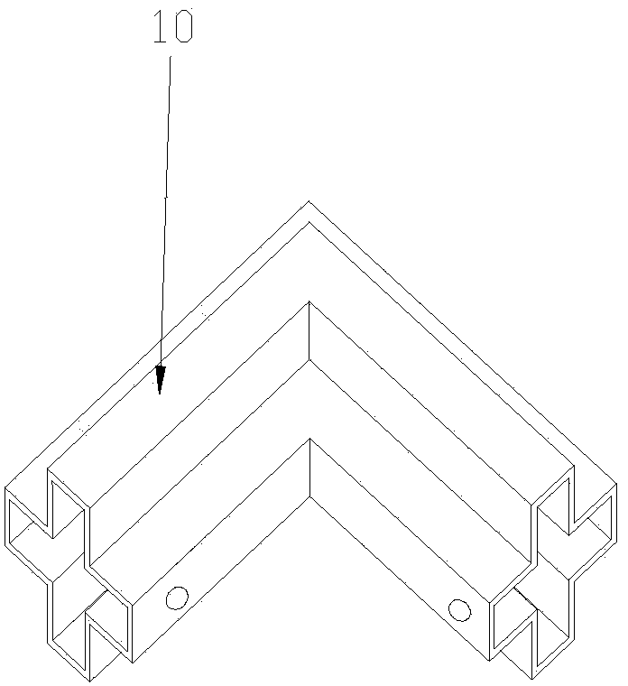 Connective building material and combined part used therewith