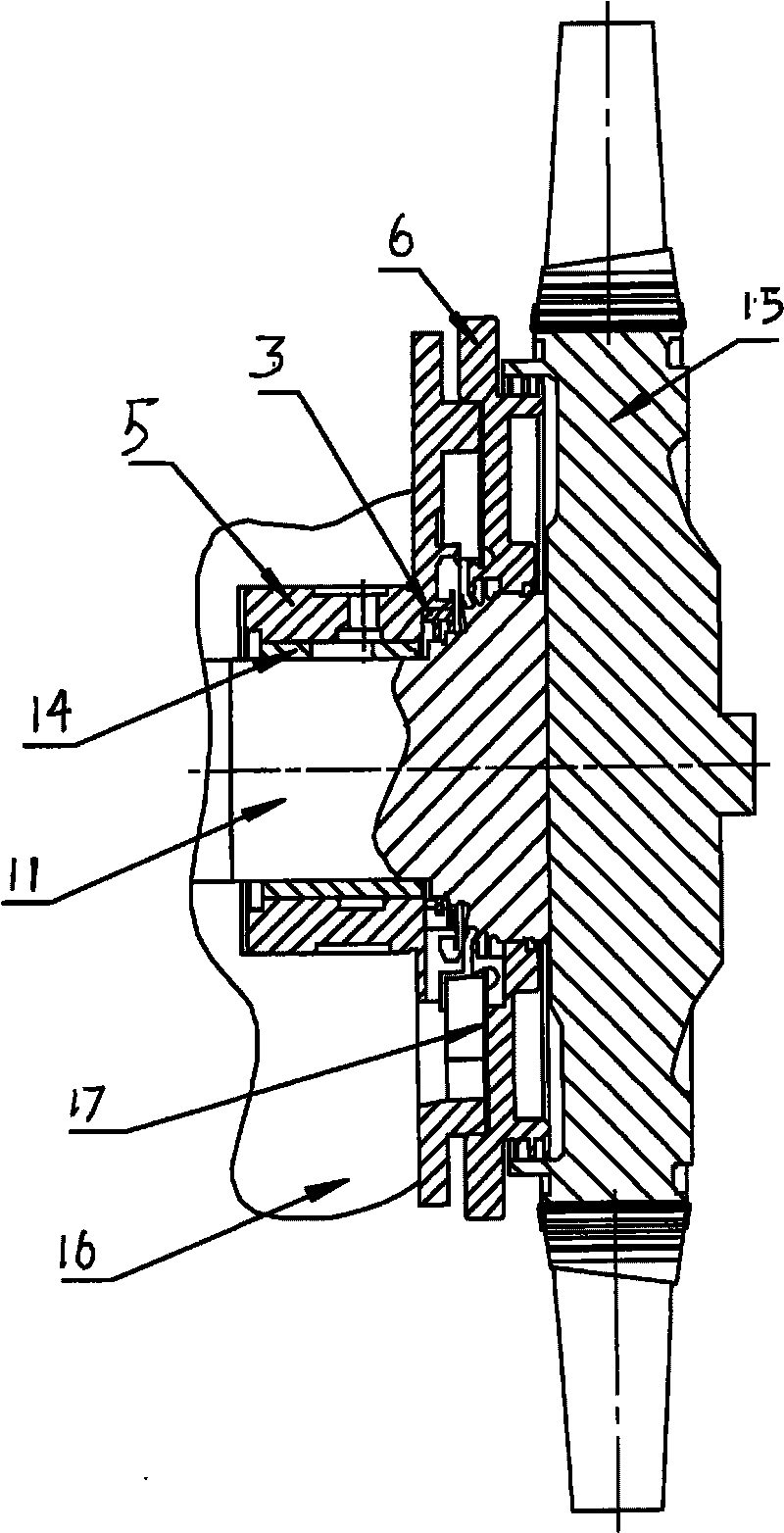 Oil seal structure at turbine end of supercharger