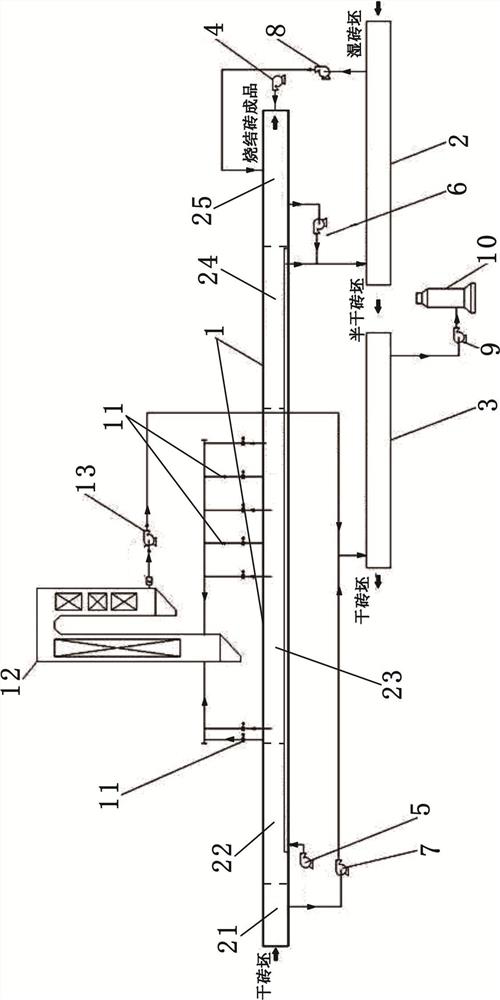 Waste heat recycling system and method for sintered brick tunnel kiln