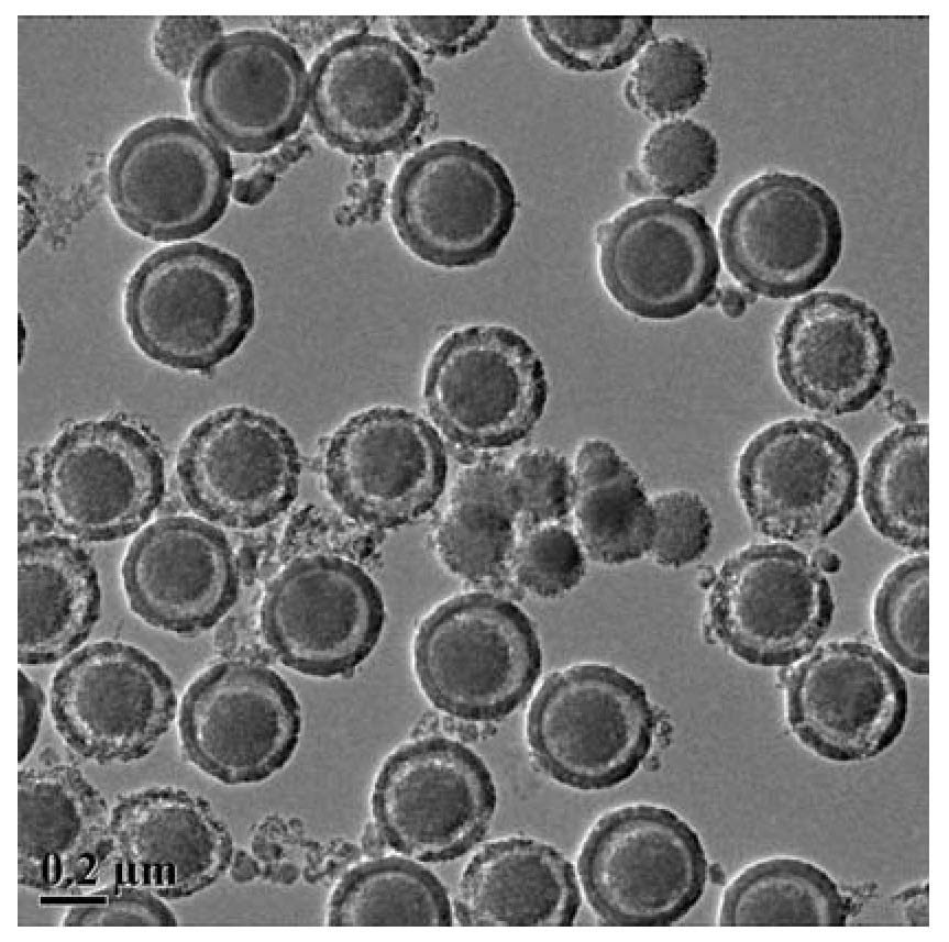 Method for preparing functional modified hollow mesoporous or core/shell mesoporous silicon dioxide nanometer granules