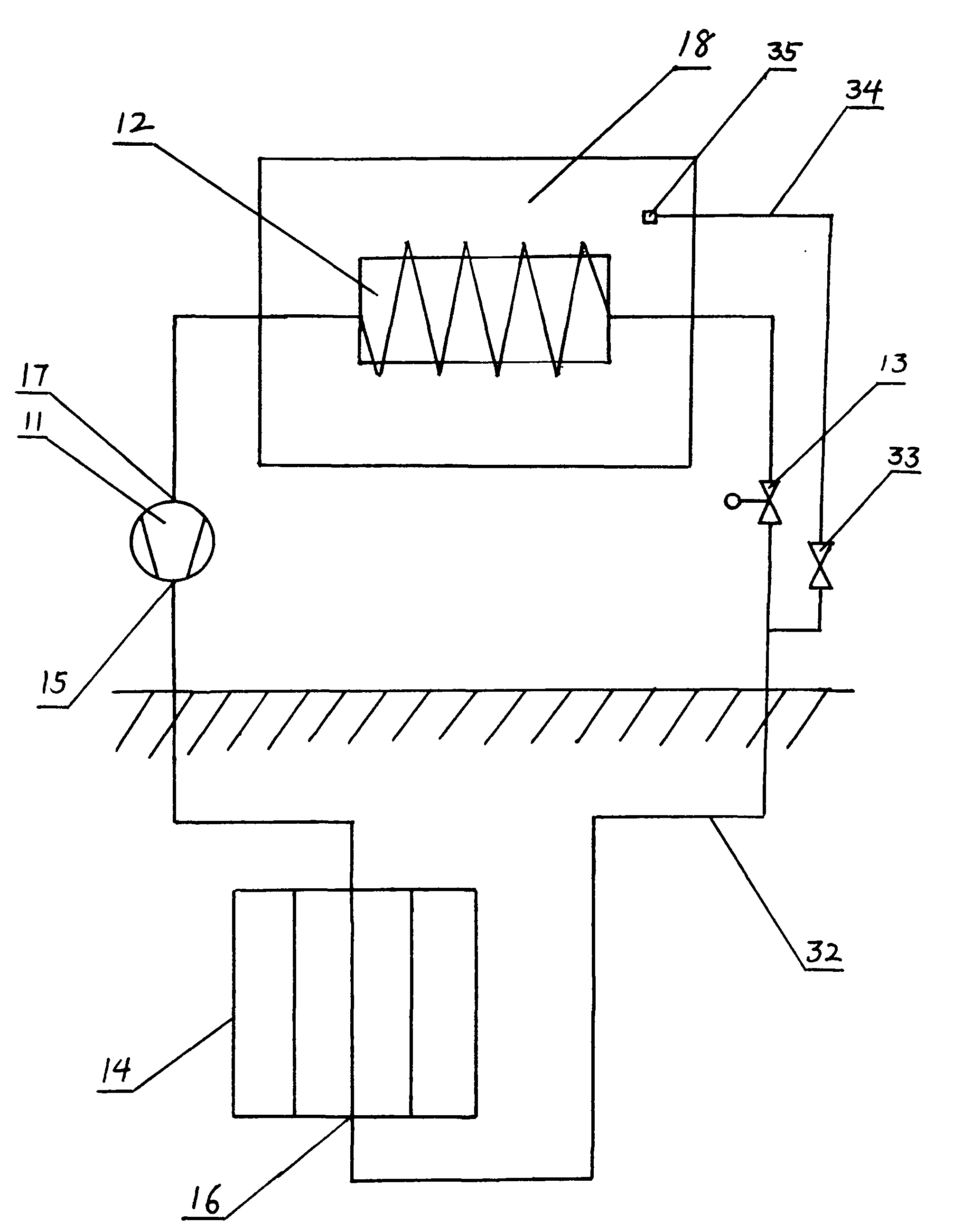 Carbon dioxide refrigeration device structure