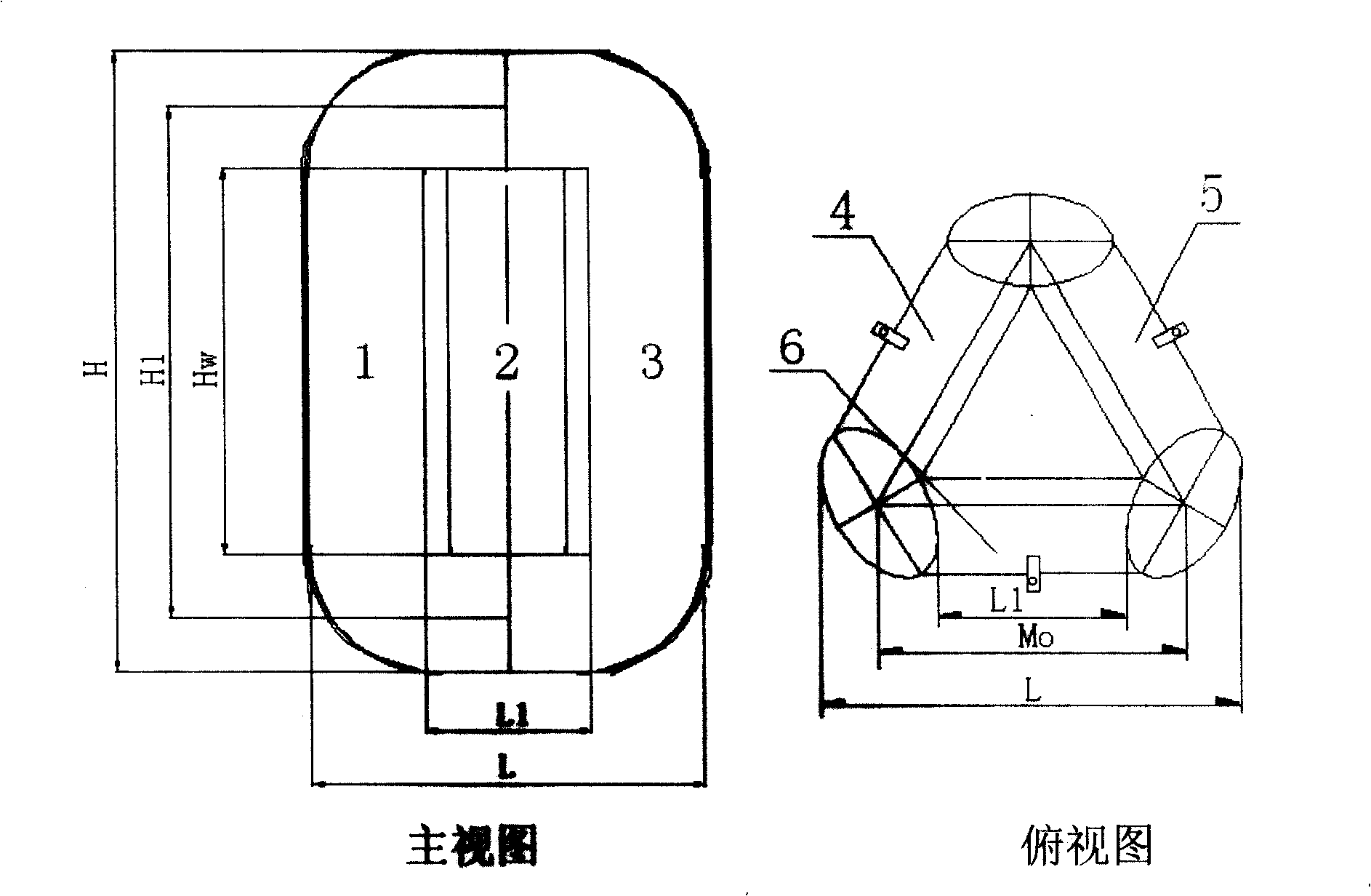 3-D triangle open mouth coiling iron core