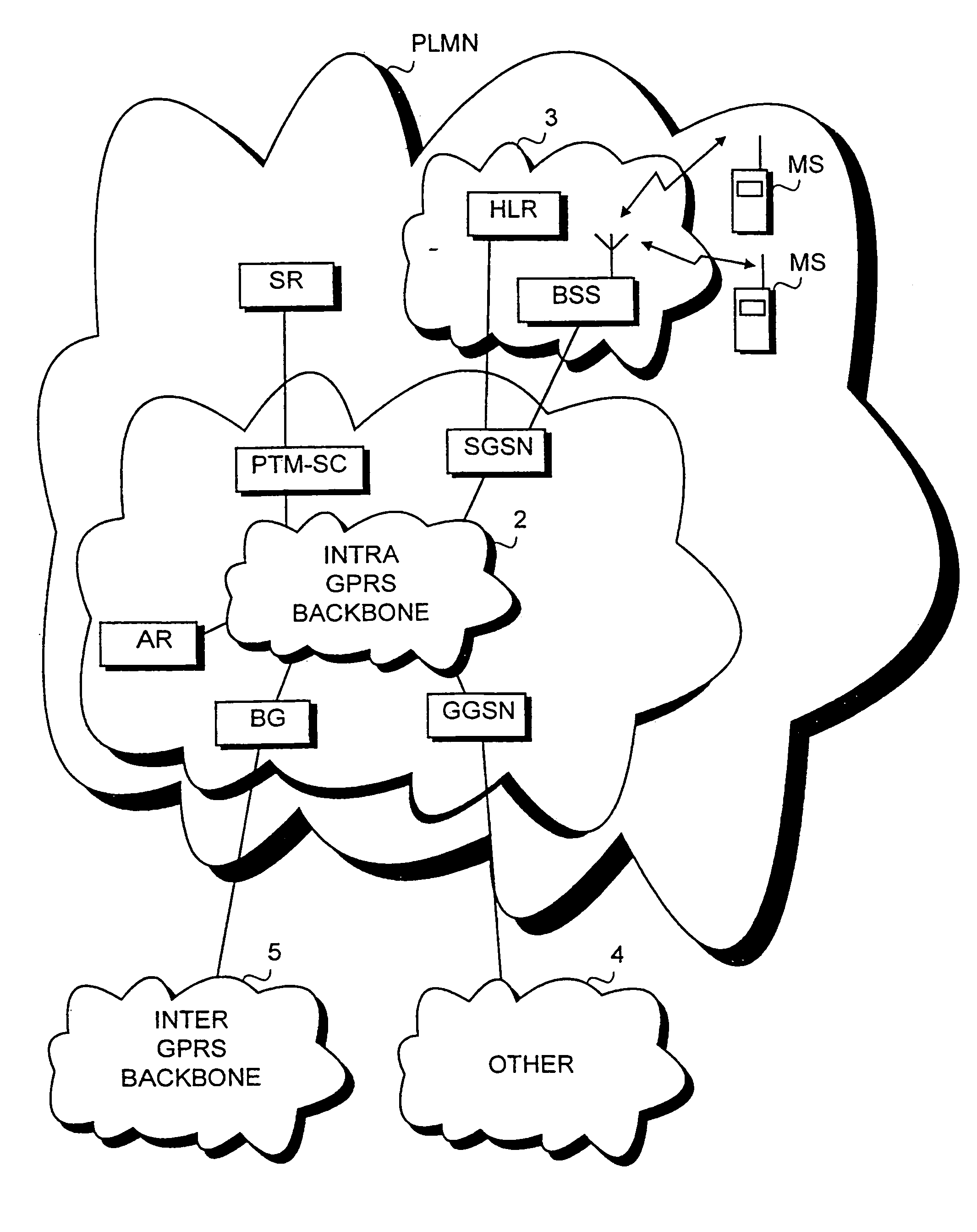 Transmission of point-to-multipoint services to a destination area