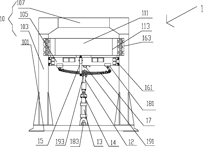 Test board of automobile shock damper and steel plate spring, compatibility test system and method thereof