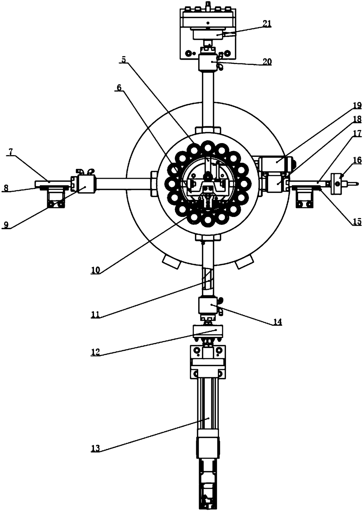 High-temperature and high-pressure composite fretting wear testing device