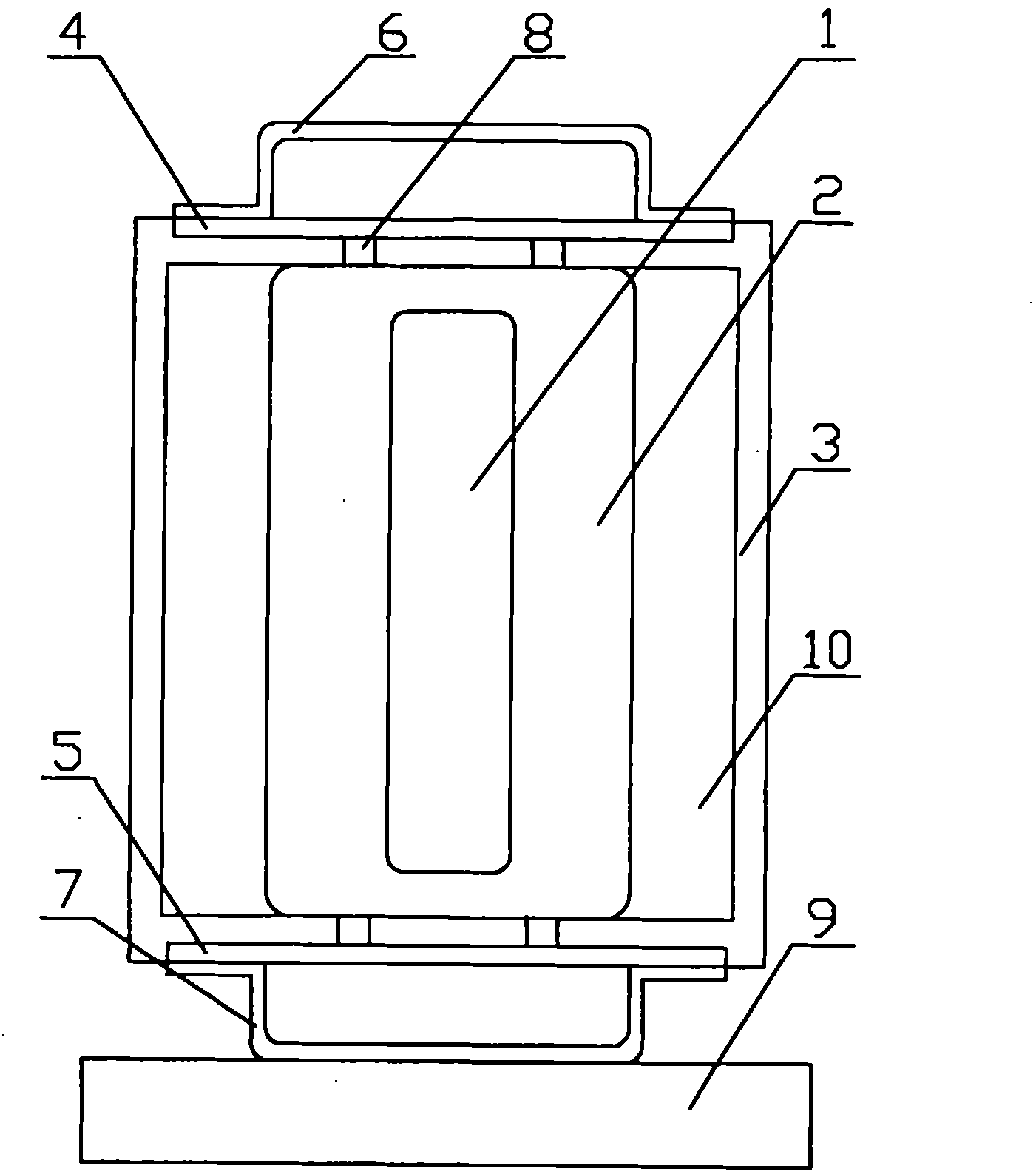 Single-phase shell type amorphous alloy dry-type transformer body