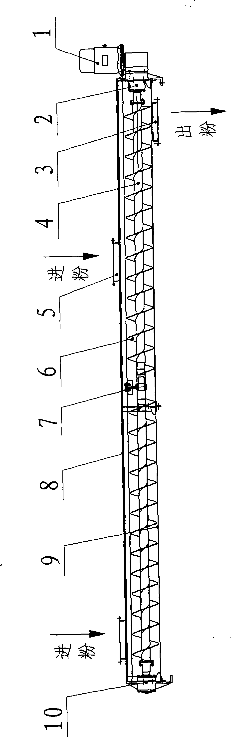 Two-way screw conveying device