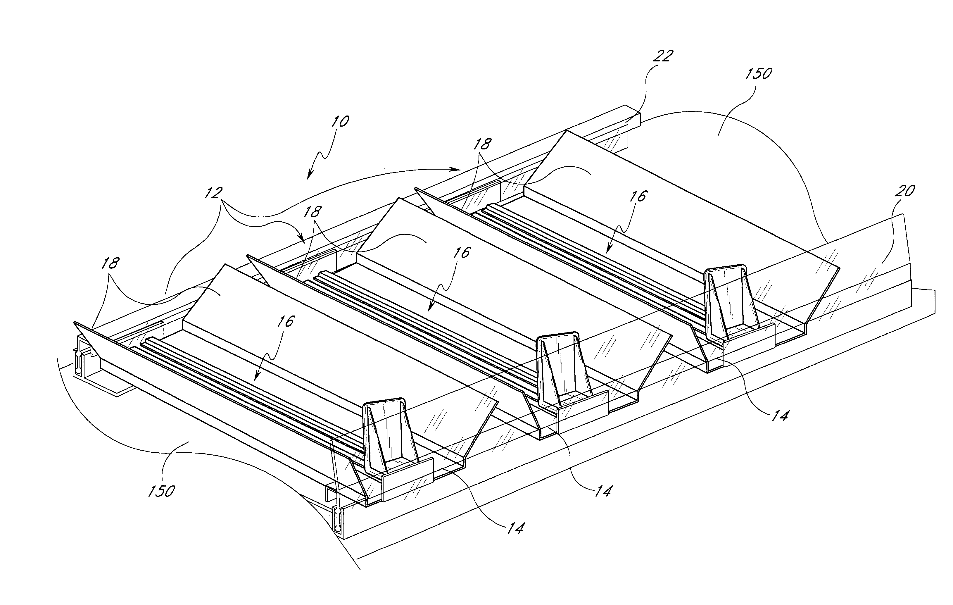 Forward feeding modular display rack for rounded articles