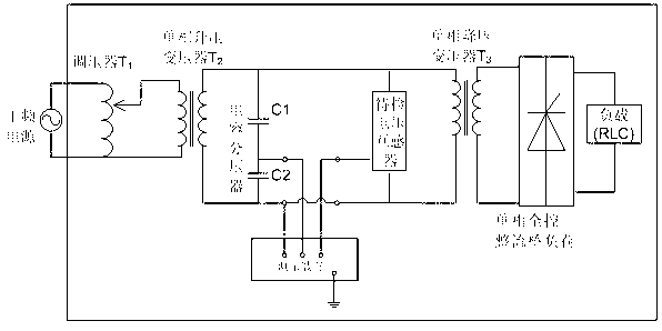 Detection method of harmonic characteristic of electronic voltage transformer and detection device thereof