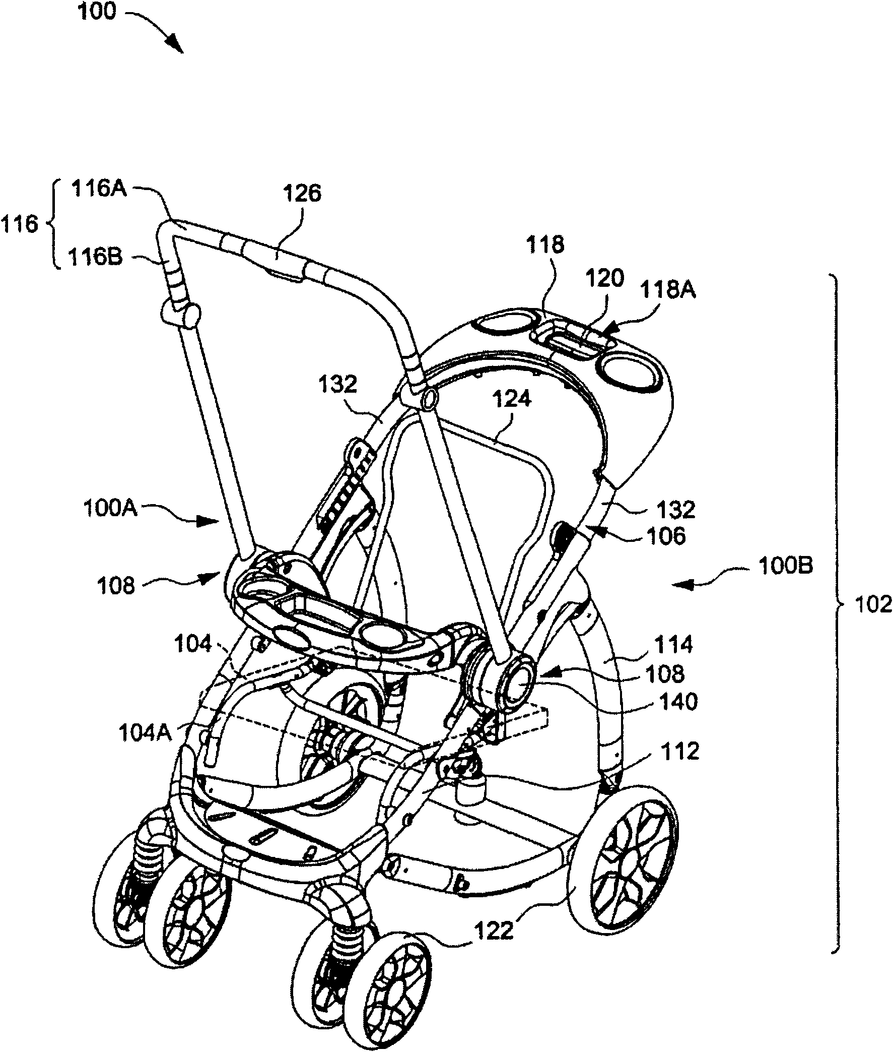 Withdrawable infant carrying device