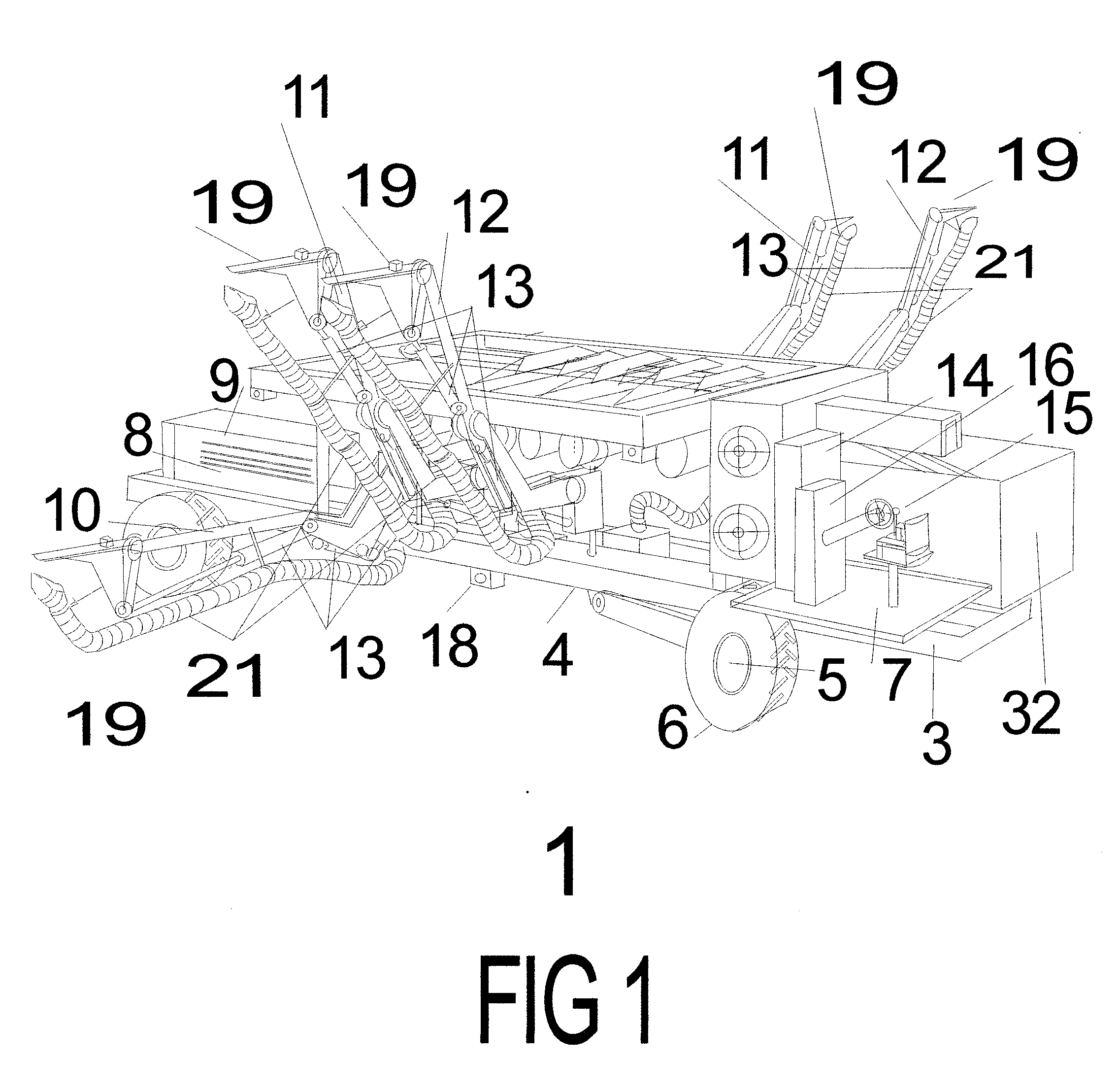 Fruit tree pruner and harvesting machine