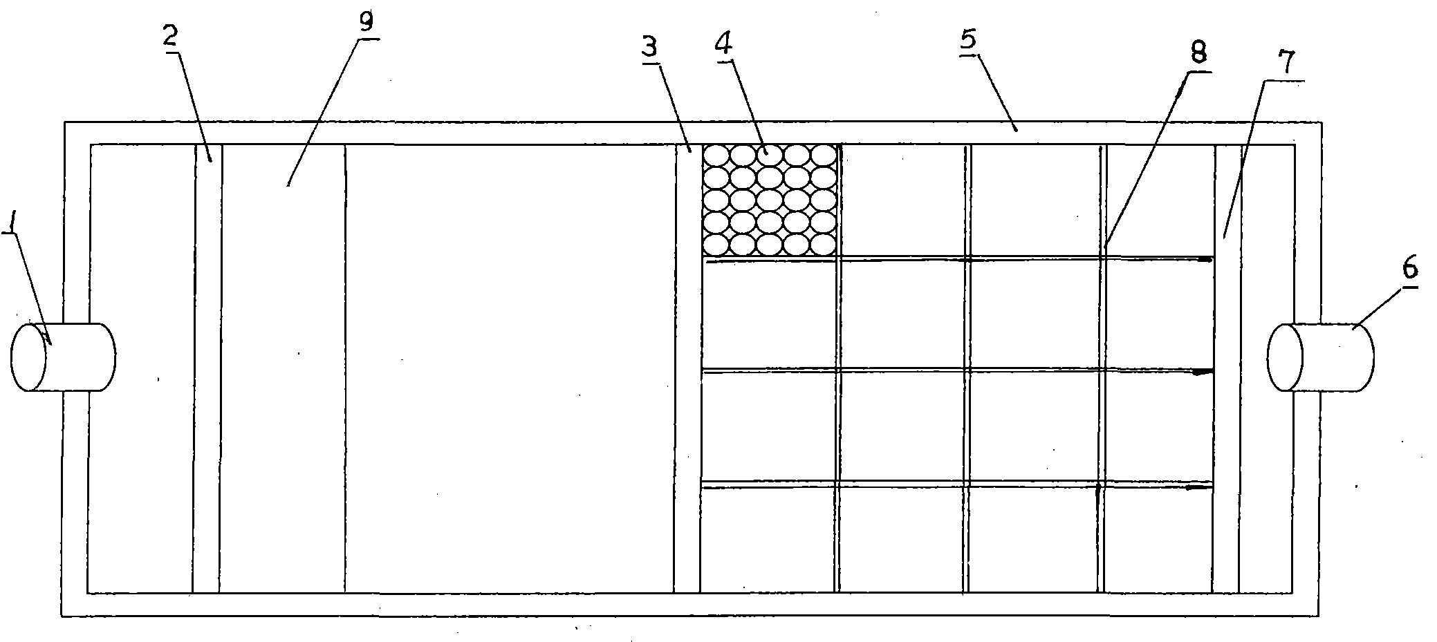 Precipitation method of horizontal flow tank