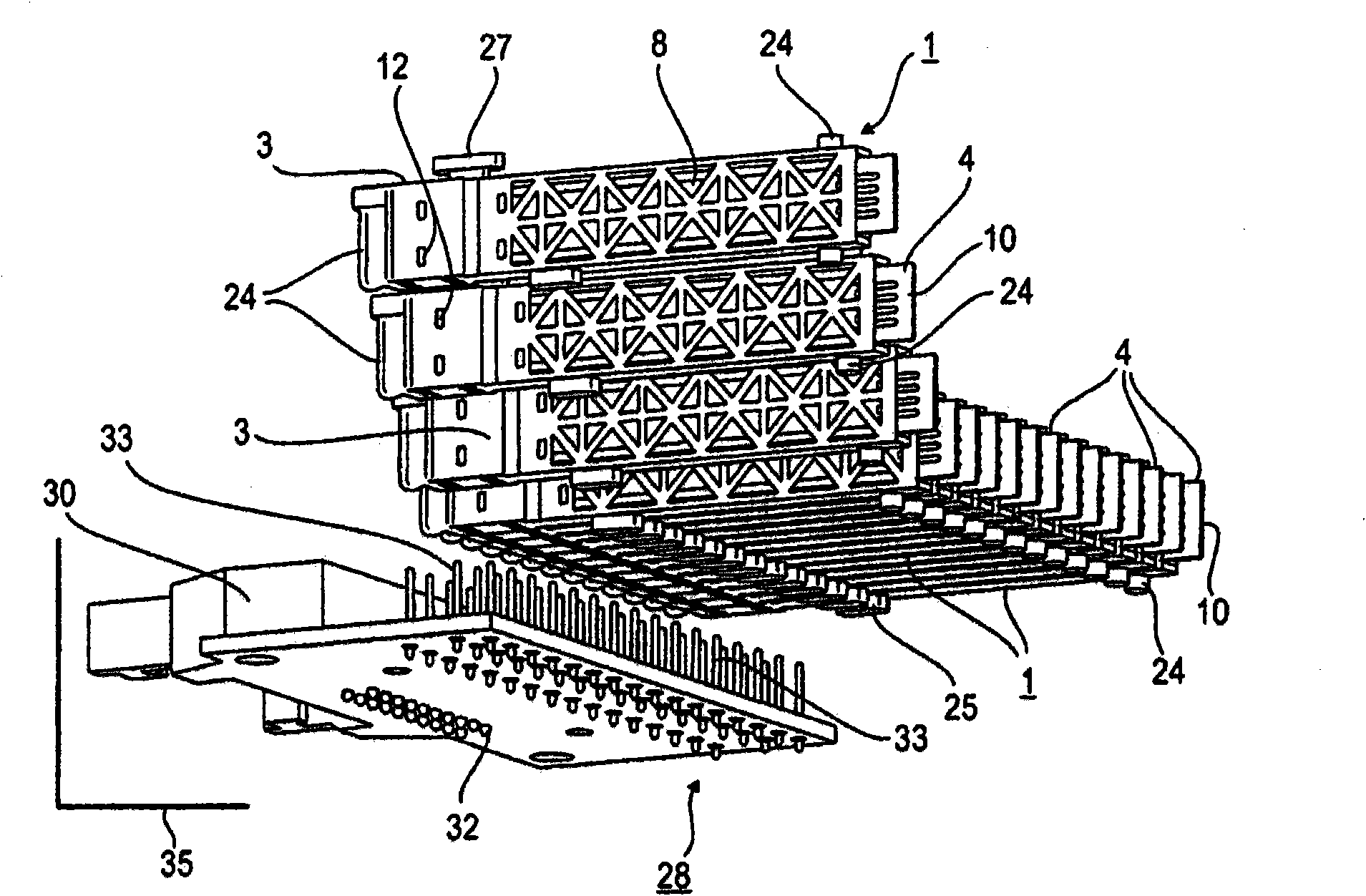 Bending actuator element and bending actuator module