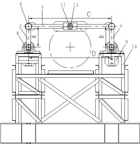 Galloping test machine power loading device for transmission tower tension change research