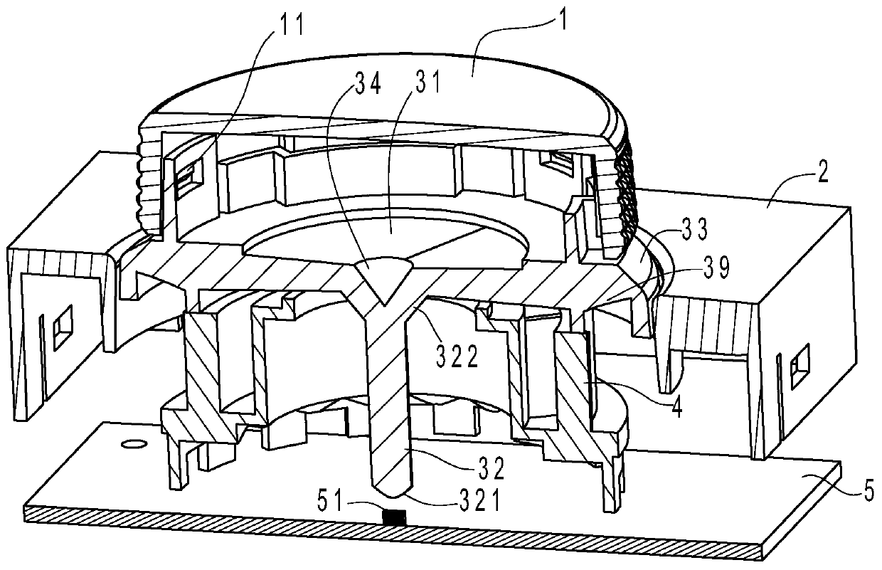 Light guide body and vehicle knob structure with same