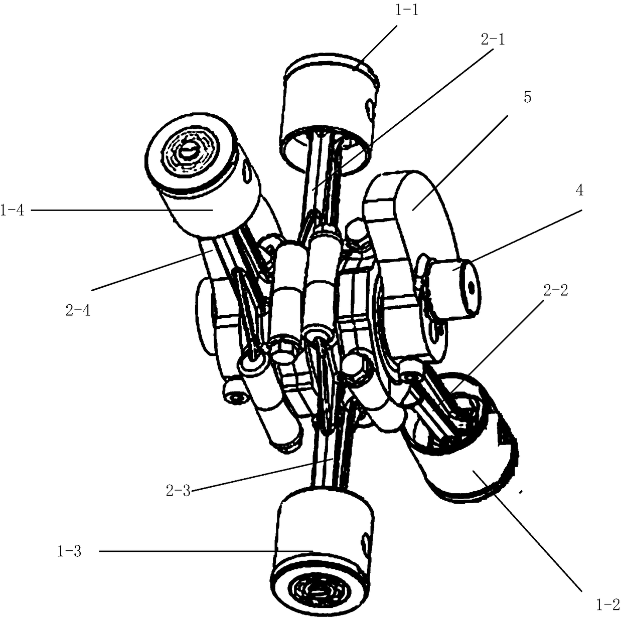 Piston type air compressor, motion conversion mechanism and vehicle air compressor