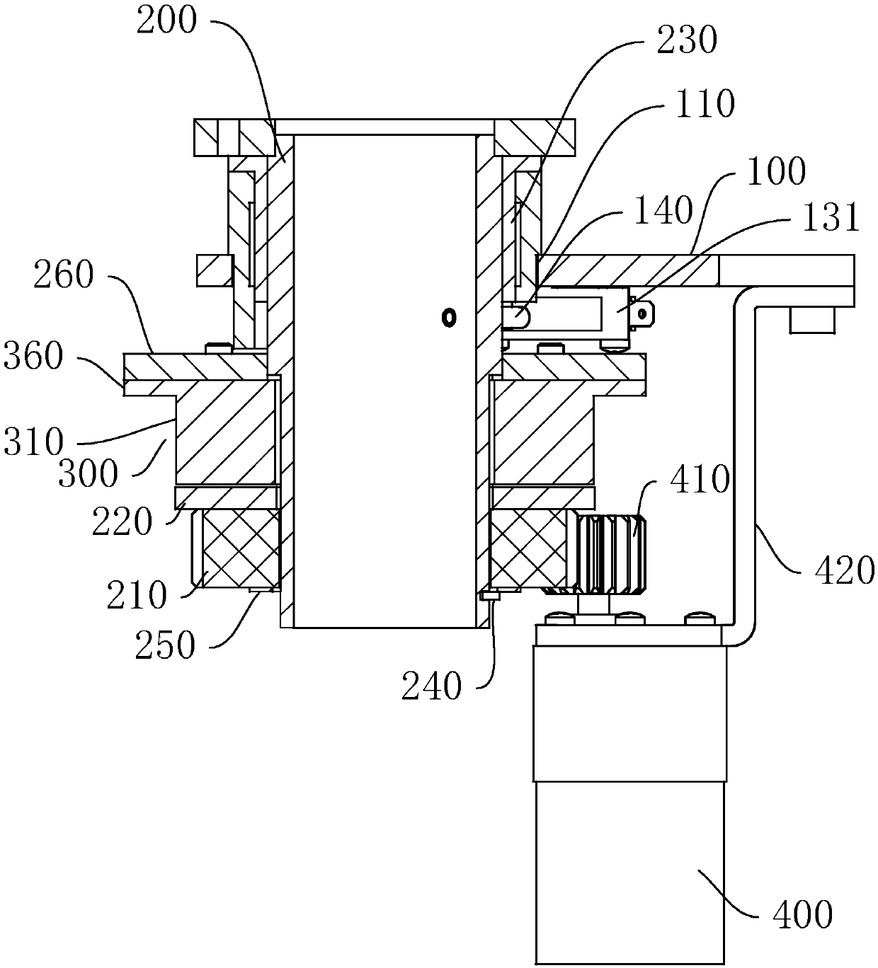 Spittoon rotation device