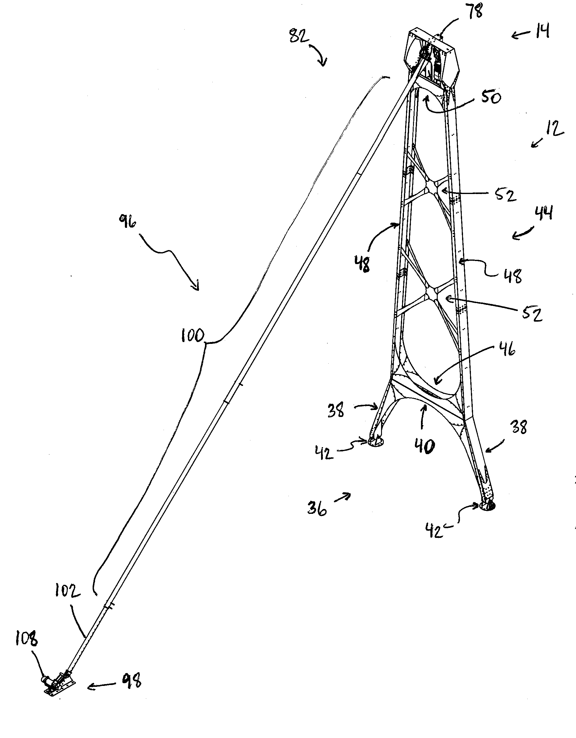 Rigid Tensioning Member and Tension Measuring Device for a Towing System for Towing a User on a Support Material