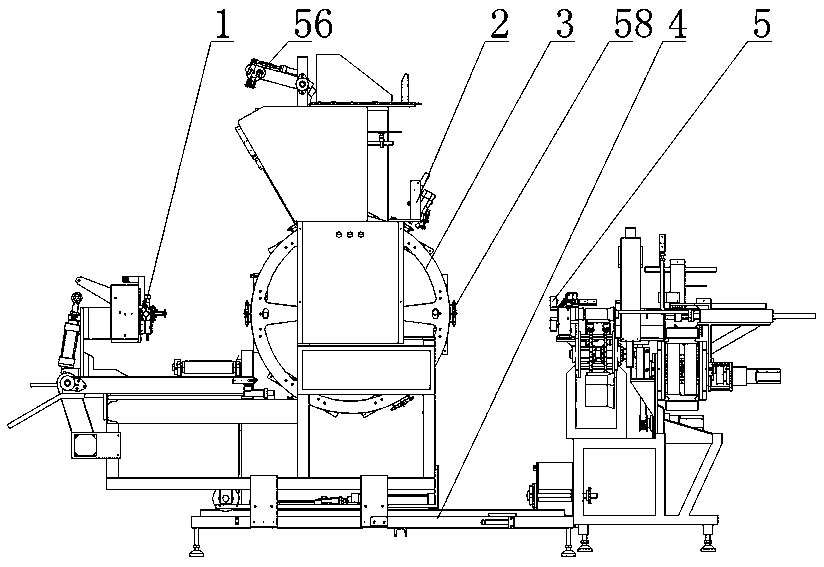 Roller feeding bagging machine