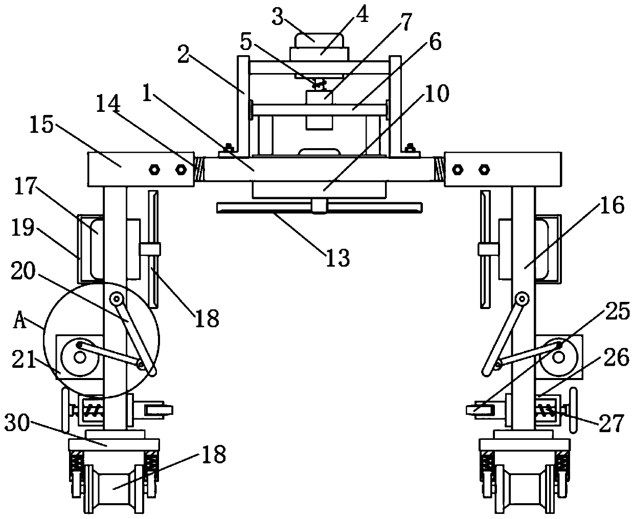 Automatic pruning control device for green belt