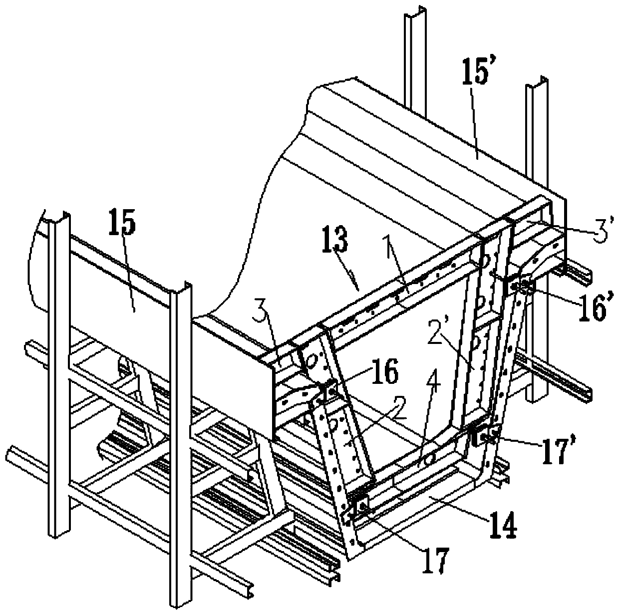 Prefabricated box girder end die capable of being rapidly positioned and dismounted