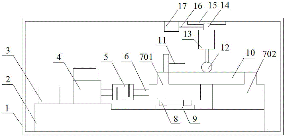 Multi-axial fatigue fracture test equipment for bridge expansion joint material and implementation method of multi-axial fatigue fracture test equipment