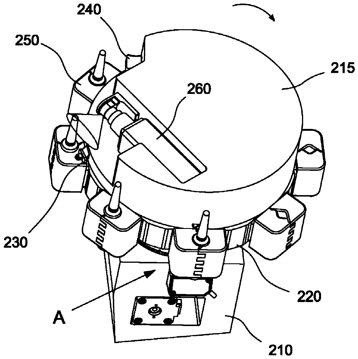 Clamping device for ampoule bottle medicine dispensing robot