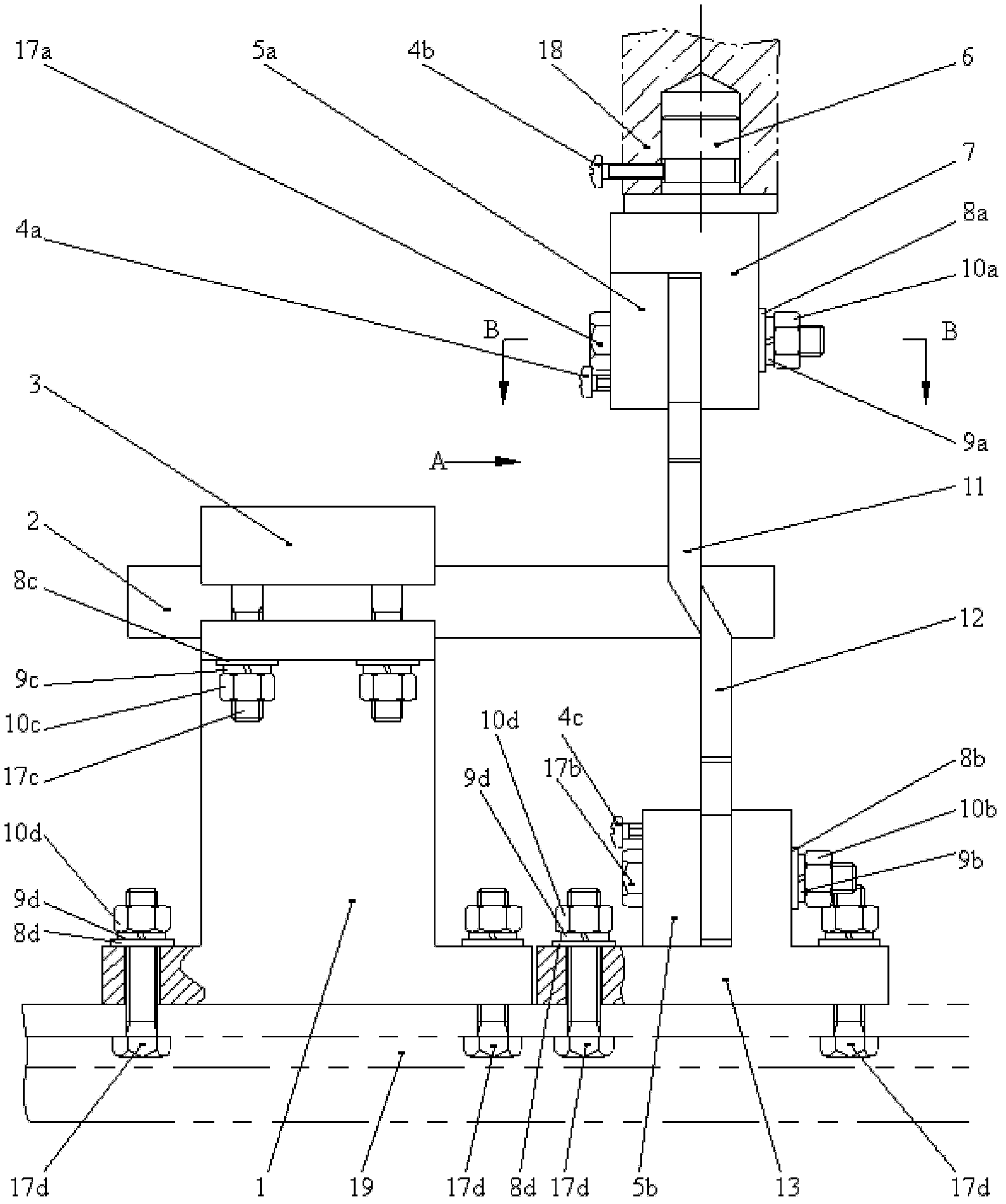 Clamping device for rapidly replacing cutting blades