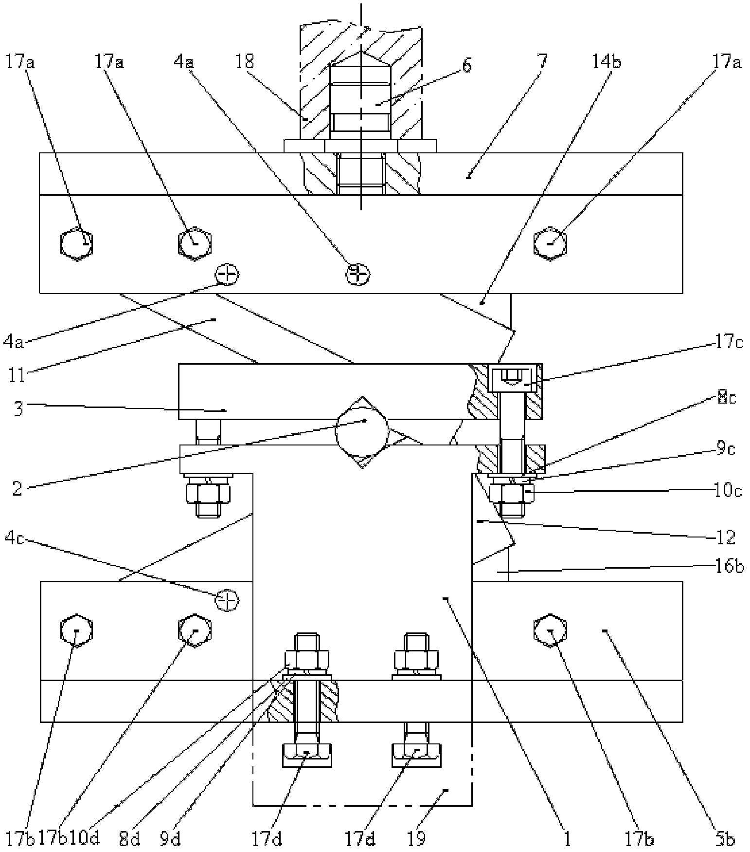 Clamping device for rapidly replacing cutting blades