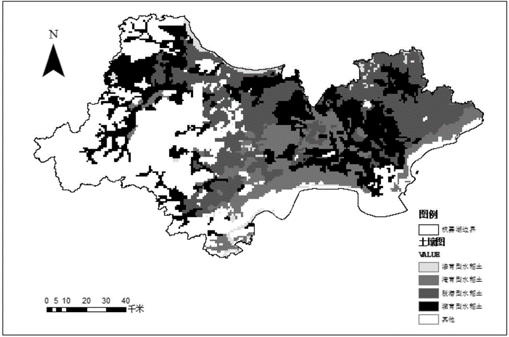 GIS (geographic information system)-based distributed-type rice field nitrogen runoff loss load estimating method