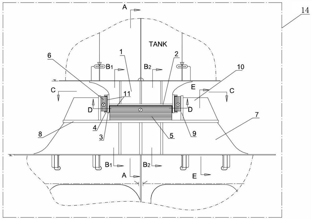 A kind of assembling method of support device of containment system of b-type lng ship