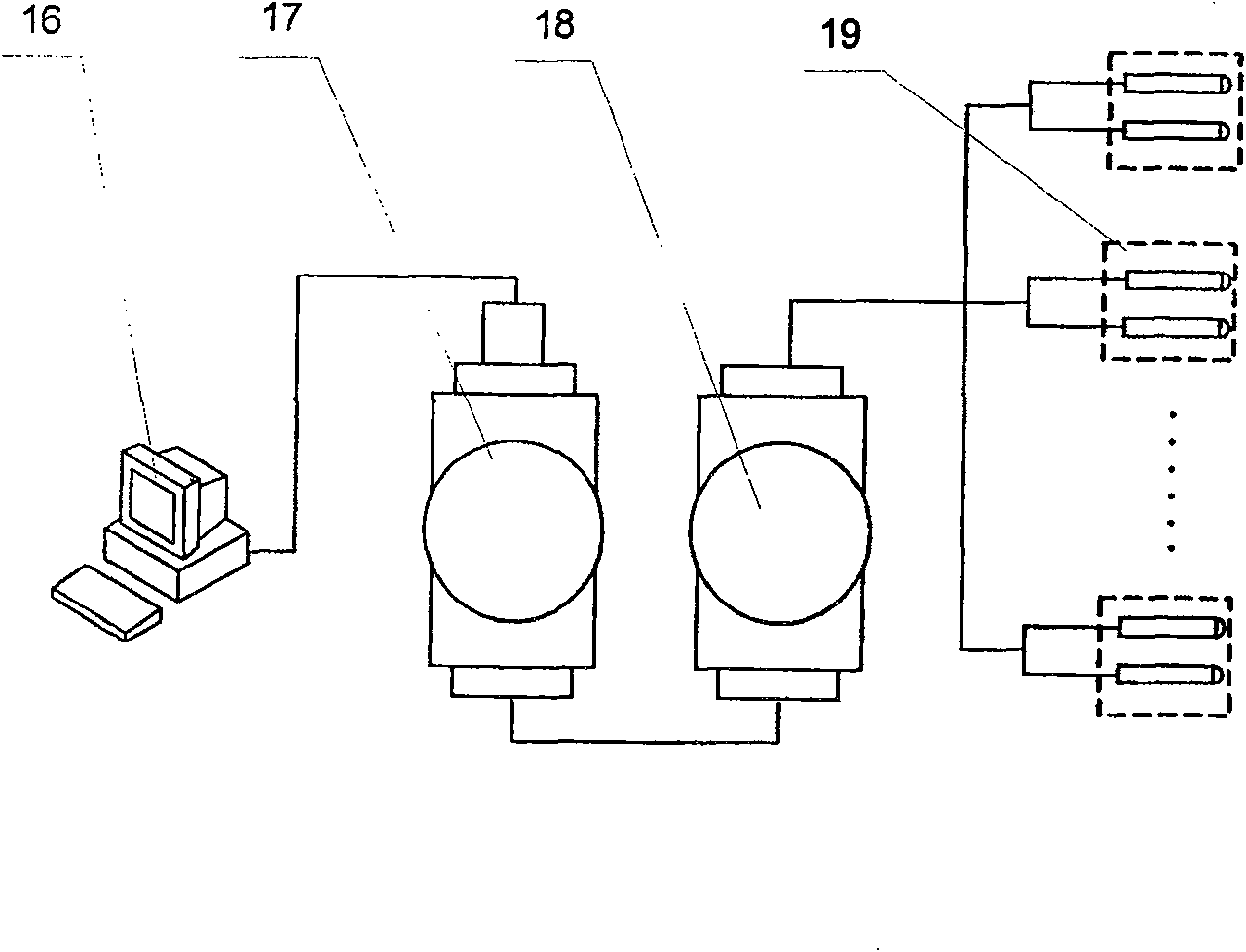 CO2 laser light path lens temperature detection and temperature differential overrun alarm system