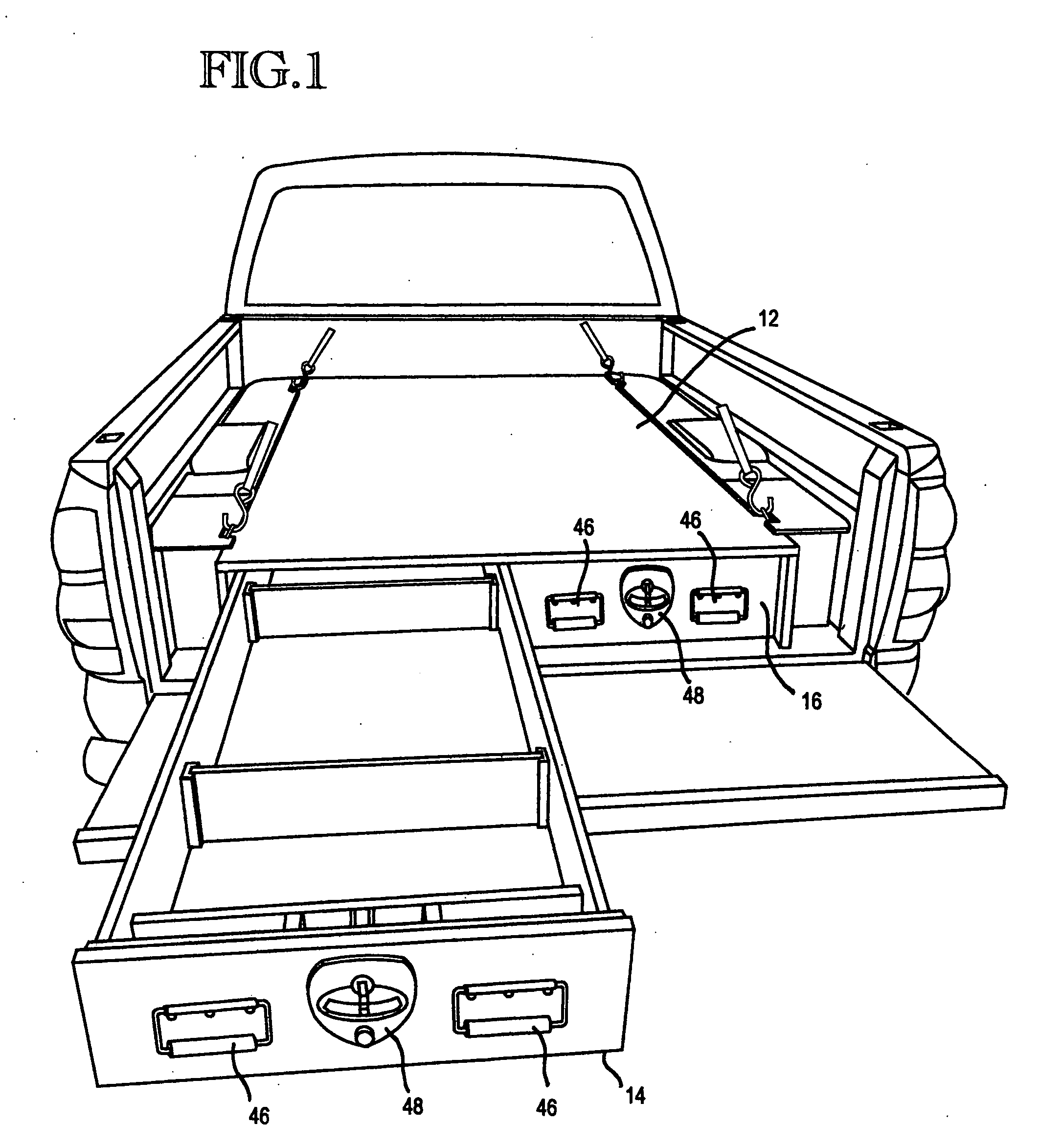 Water-resistant storage system for pickup trucks and utility vehicles