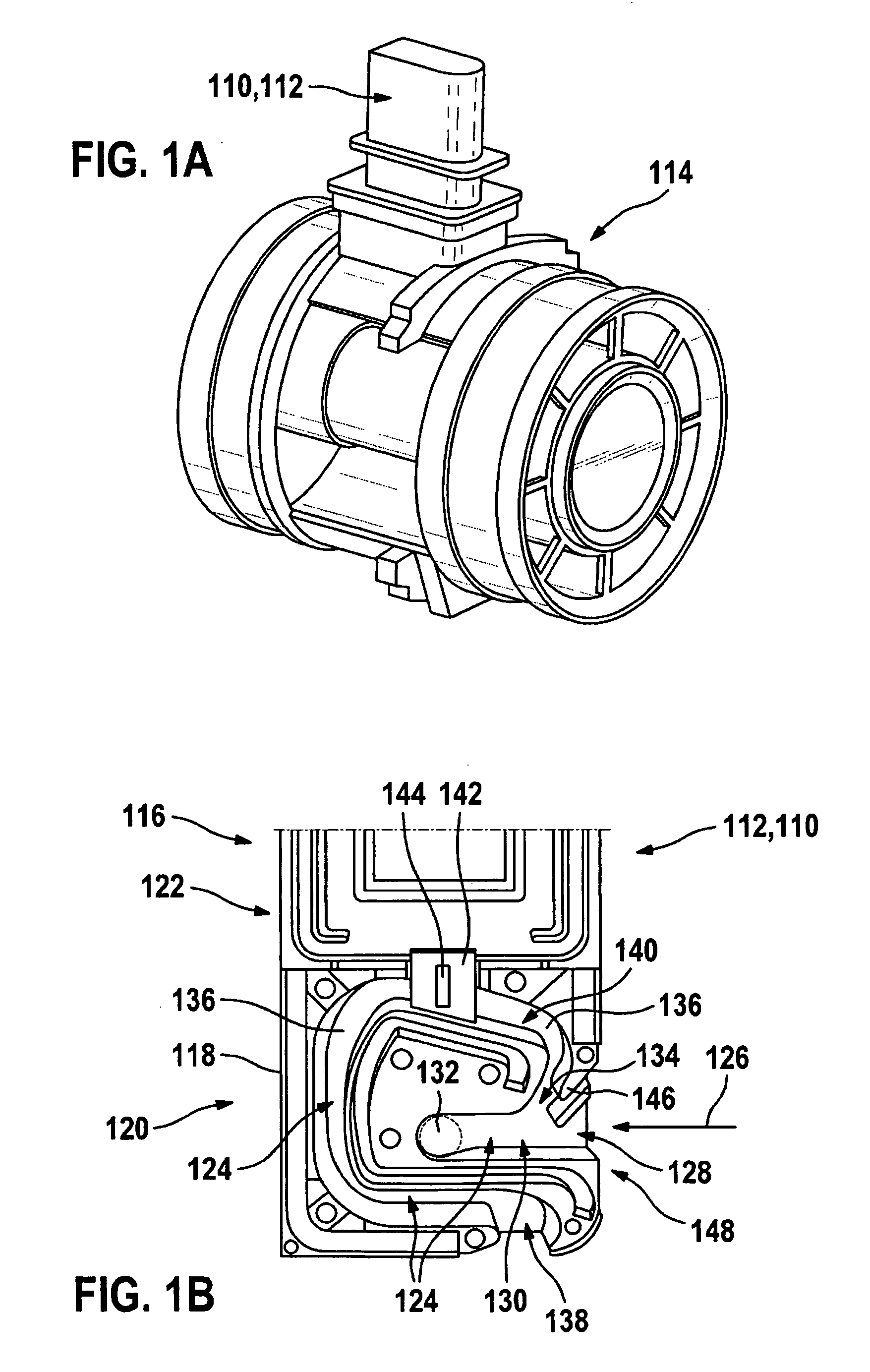 Plug-in sensor having an optimized flow outlet