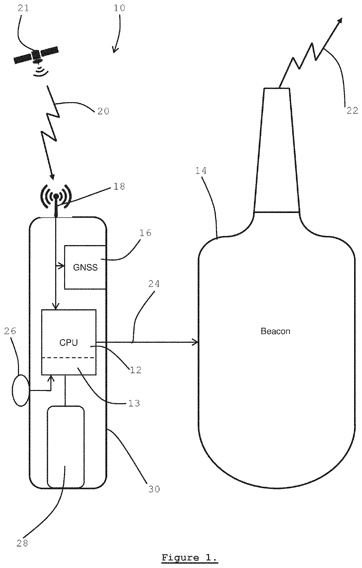 Emergency radio beacon remote activation system