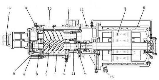 Novel water-cooling semi-sealed helical-lobe compressor